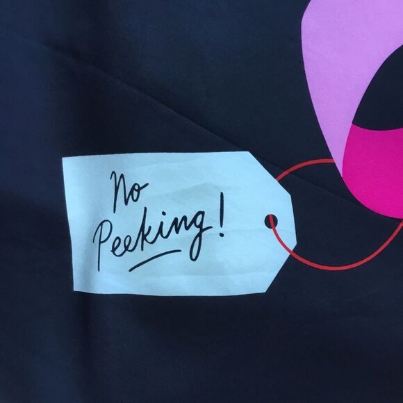 Kate Spade 100% Silk Square Scarf 34 x 34 No Peeking Bow Gift Print – Bl… - Picture 7 of 12